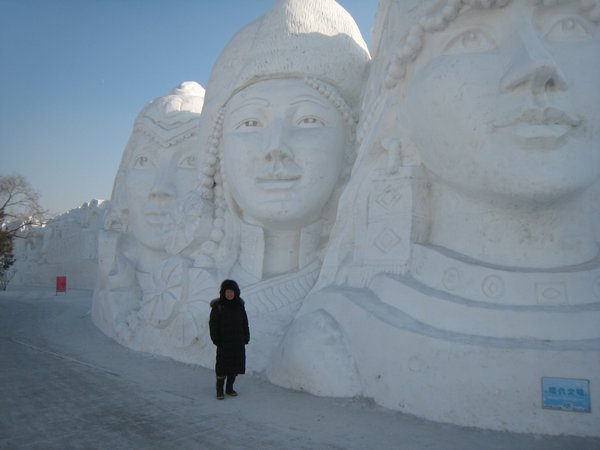 One of the many snow carvings 