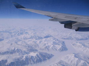 Flying over the North Pole
