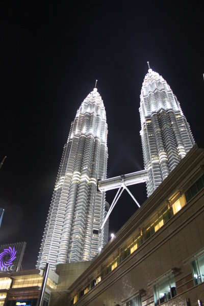Towers at night