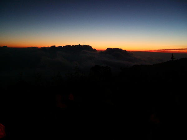 First hint of sunrise, Tiger Hill, near Darjeeling