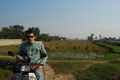 Andrew on his motorbike at Tam Coc, near Ninh Binh