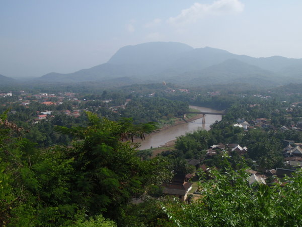 Views of Mekong from Wat Tham Phu Si