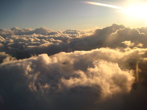 such beautiful, fluffy clouds once we were in the air!