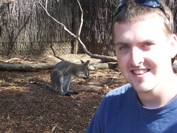 Gareth with a kangaroo