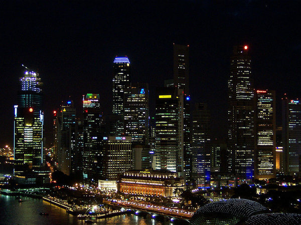 Singapore at night.