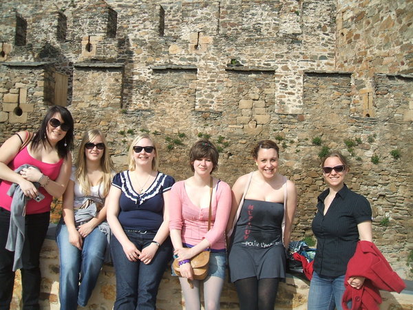 the girls at the castle in Ponferrada