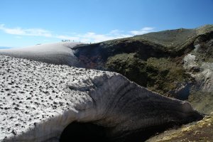 Snow cave at the summit