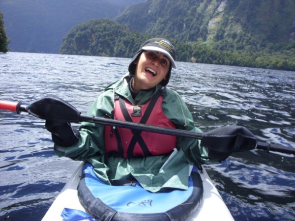 56 Sima loves her Kayaking gloves