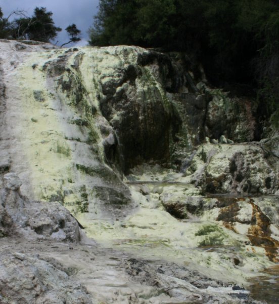 34 Sulphur deposits left on this mini waterfall