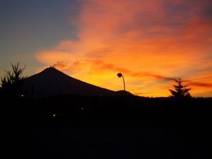 Vulkan Villarrica am frühen Morgen