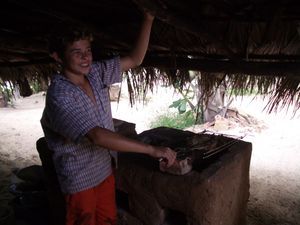 im Nationalpark Lençois Maranhenses - unser Fisch wird zubereitet
