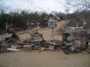 auf den Galapagos - Verewigung und Briefeinwurf bei der Postoffice-Bay