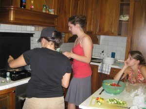 Molly and Amy cooking up a storm