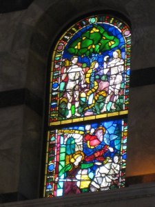 stained glass windows were beautiful