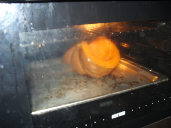 baking the pumpkin