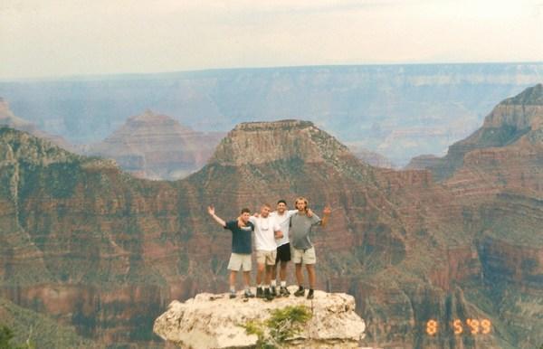 The gang perched high above the Grand Canyon on Bright Angel's Point