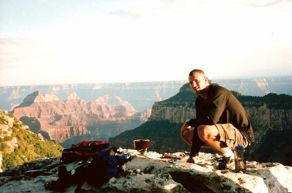 Preparing dinner on the rim of the Grand Canyon
