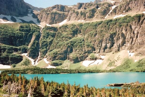 A hidden lake in the mountains of Glacier NP