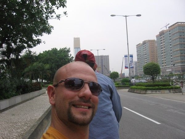 Cruising down the street in Macau
