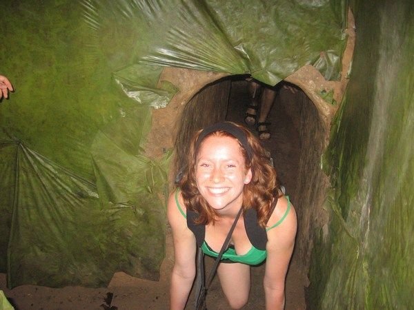 Rachel exiting the tunnel system