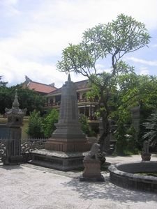 The courtyard of the Buddhist temple