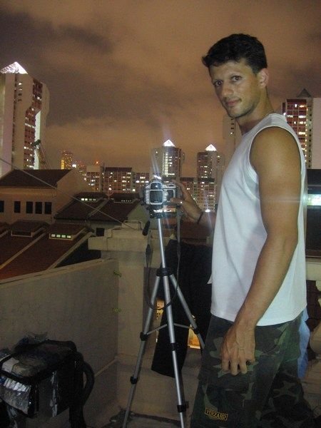 Carlos teaching me some photography tricks from the roof of our hostel