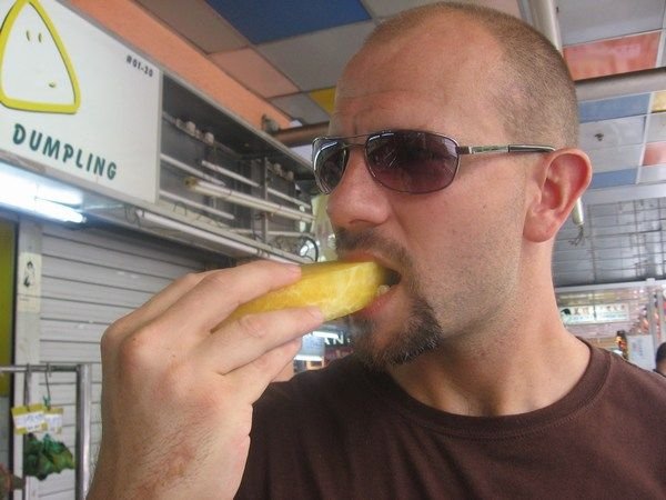 That's me biting into a Yellow Watermelon