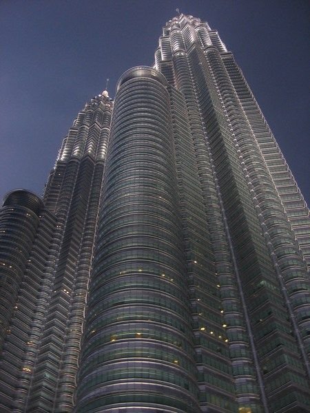 A side view of the towers