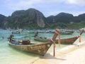 Boats line the shores of Phi Phi Don
