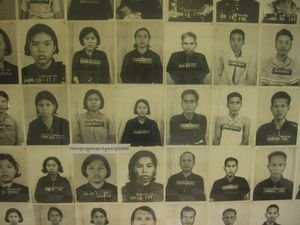 Thousands of inmate photos hang on the walls of Tuol Sleng 