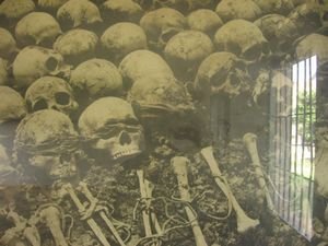When the skeletons were unearthed many still wore the blind folds
