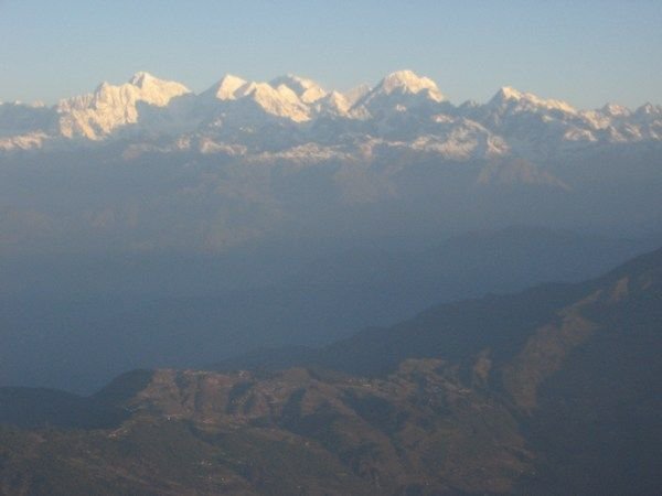 A view of the Himalayas from the plane