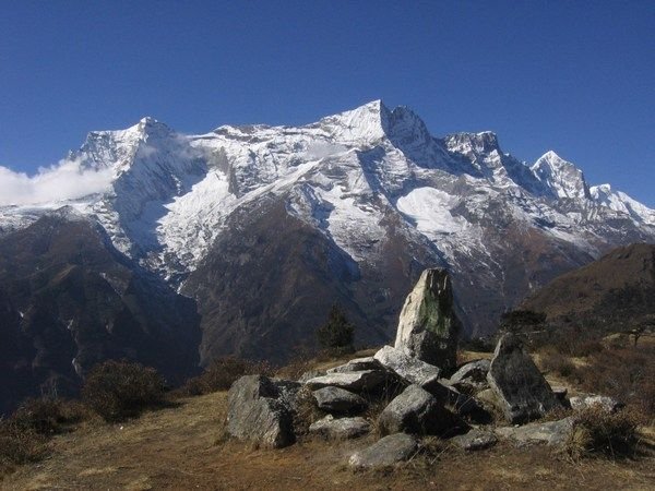 The beautiful mountain range in front of Namche