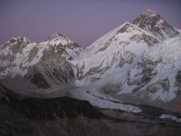 Everest sits in the light of the moon 
