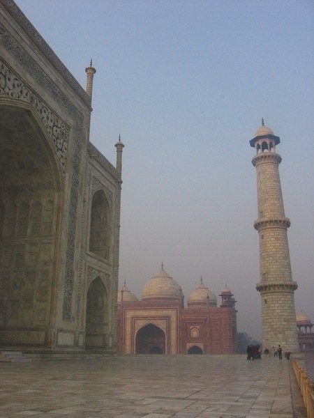 Walking around the base of the Taj