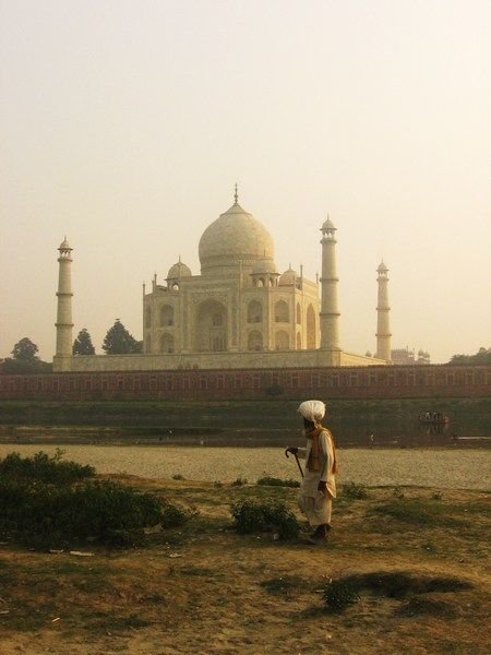 Behind the Taj beside the Yamuna River 