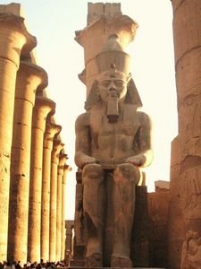 The statue of Ramses II at the entrance to Luxor temple