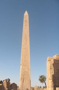 A giant obelisk stands outside Karnak temple