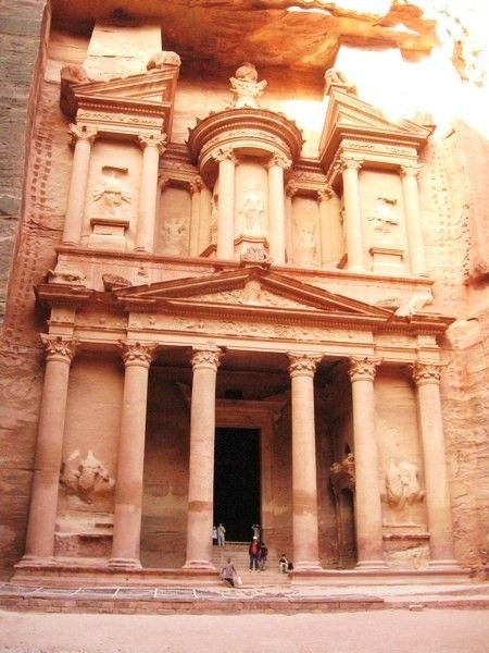 A closeup of the Petra Treasury