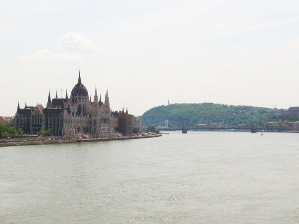 The Danube River running through Budapest, Hungary