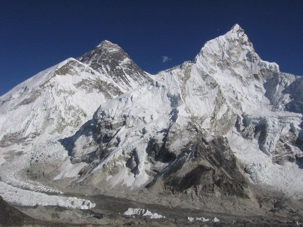 Mount Everest Basecamp below