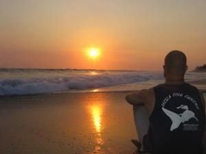 Enjoying the sunset on the Nicaraguan coast