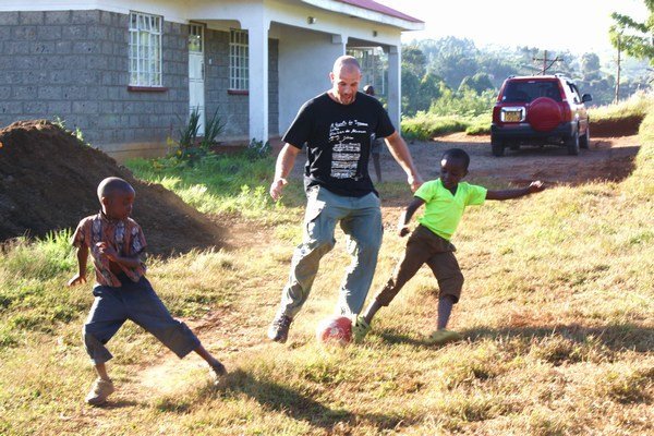 Playing soccer with the locals of Haven