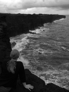 Jen at the lava Cliffs