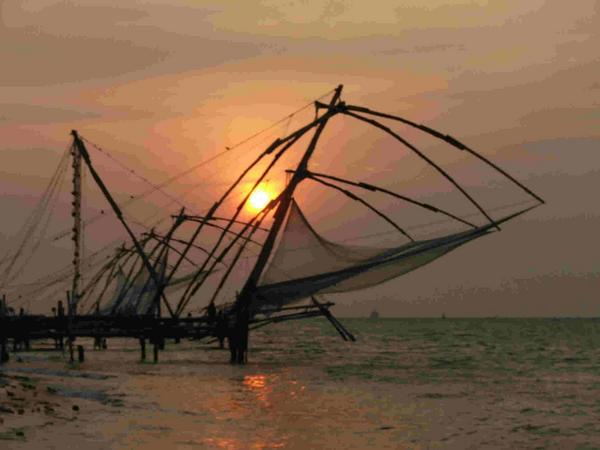 Chinese fishing nets, Cochin.