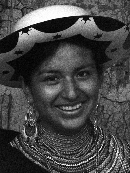 Saraguro woman in traditional dress