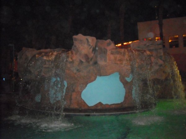 Pool Waterfall at Night