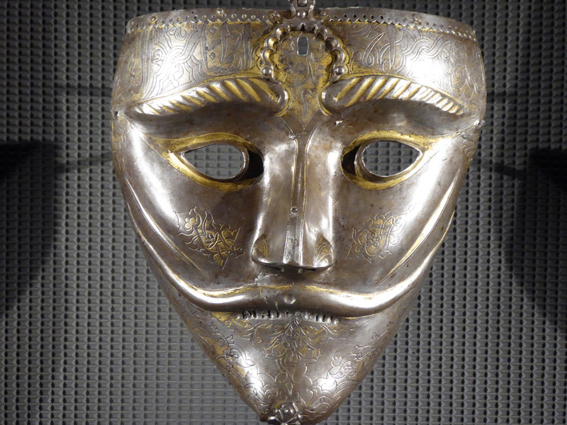 Silver and iron war mask