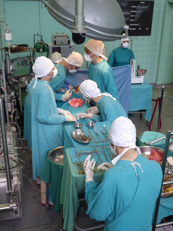 Heart transplant operating theatre 