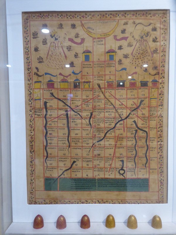 18th C Indian snakes and ladders, done as a morality tale